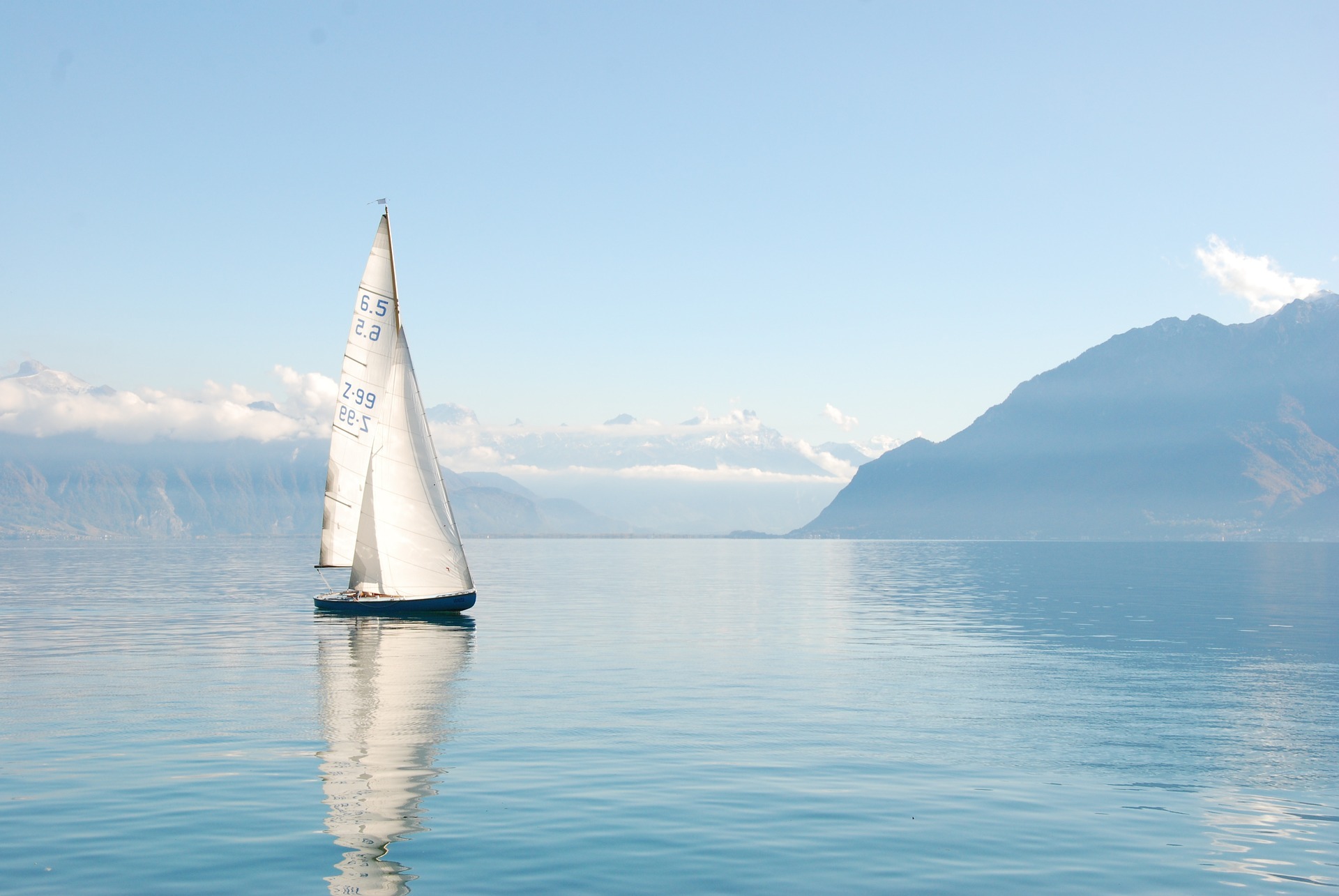 Sailboat on lake